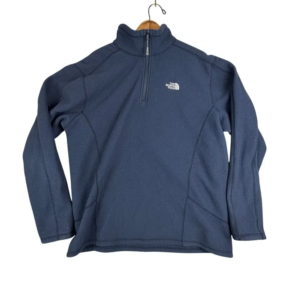 The North‎ Face Men’s L Fleece Pullover Quarter Zip Navy Blue Lightweight